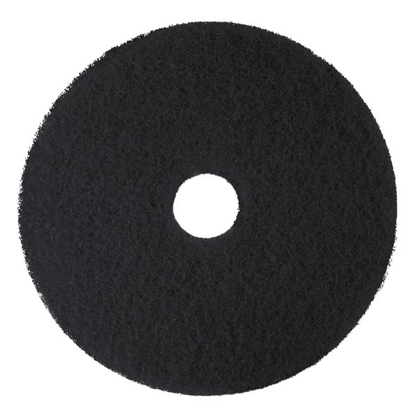 3M Low-Speed High Productivity Floor Pads 7300, 18in Diameter, Black, PK5 7300